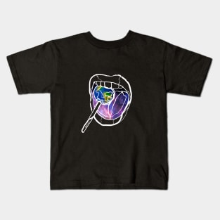 Single Line - Black Hole (White) Kids T-Shirt